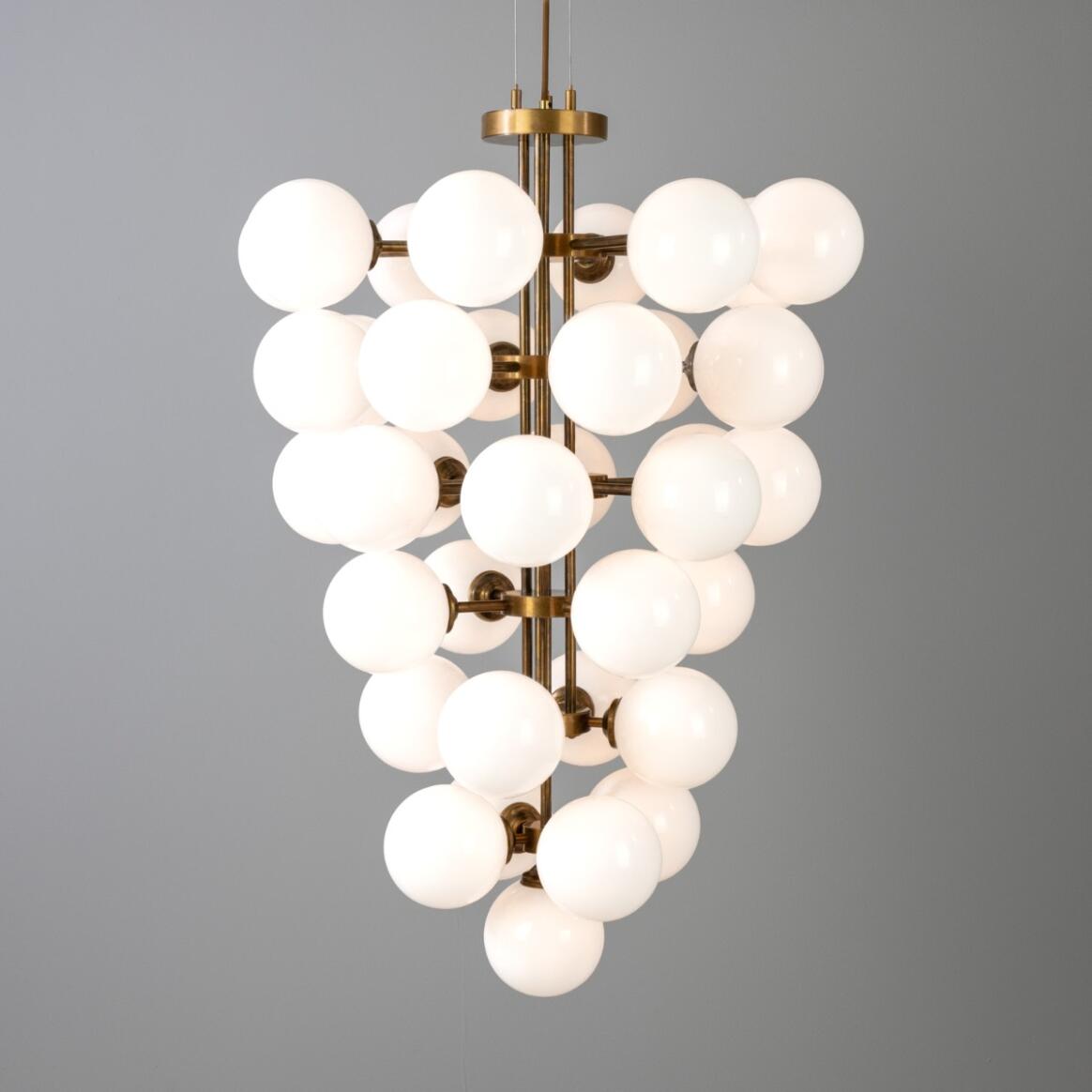 Merlot Grape Glass Cluster Chandelier 102cm
