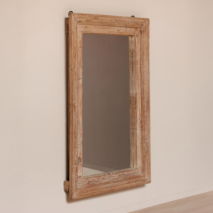 Large Rectangular Wooden Mirror