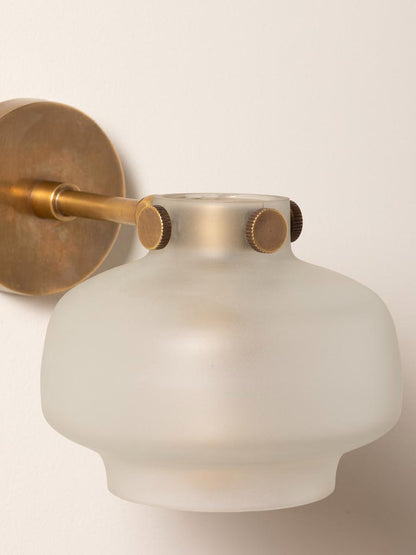 Small wall light sanded glass shade Lainor