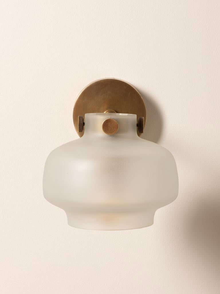 Small wall light sanded glass shade Lainor