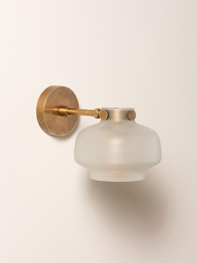 Small wall light sanded glass shade Lainor