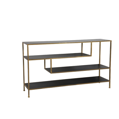 Ylaya Console Table Matt Black-Gold