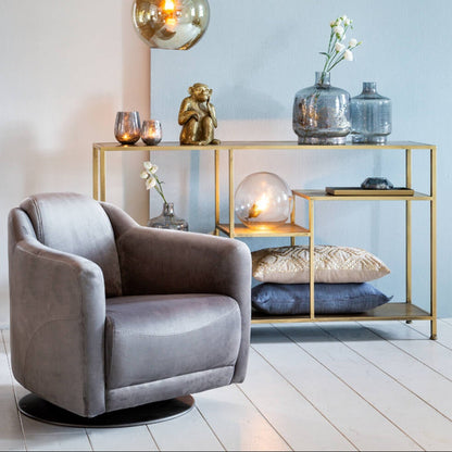 Ylaya Console Table Matt Black-Gold