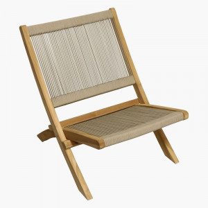 Rope folding lounge chair natural